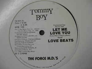 The Force M.D.'s ‎- Let Me Love You - VG+ 12" Stereo 1984 USA White Label Promo Vinyl - New Jack Swing
