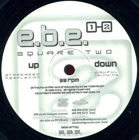 E.B.E. (Lucas James Rodenbush) ‎– Square Two - VG 12" Single USA 1998 Orginal Press - Techno