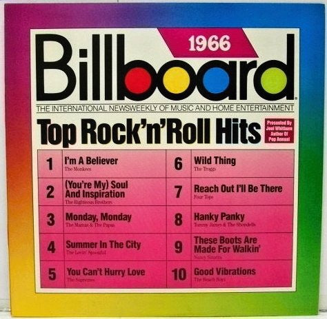 Various – Billboard Top Rock'N'Roll Hits - 1966 - VG+ LP Record 1988 Rhino USA Vinyl - Pop Rock / Soul / Rhythm & Blues