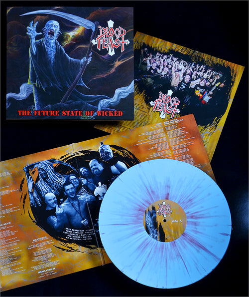 Blood Feast ‎– The Future State Of Wicked - New Vinyl Record 2017 Hells Headbangers Gatefold Limited Edition Pressing on 'Blue with Blood Splatter' Vinyl - Thrash