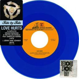 Gram Parsons & Emmylou Harris / Jenny Lewis & Johnathan Rice - Love Hurts - New 7" Vinyl 2011 RSD Exclusive 'Side by Side' Series on Blue Vinyl