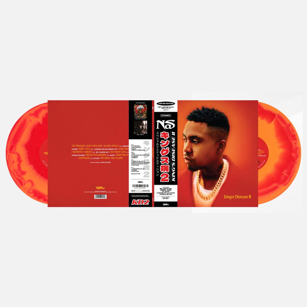 Nas - King's Disease II (2021) - Mint- 2 LP Record 2023 Mass Appeal Red / Orange Vinyl & OBI - Hip Hop - Shuga Records
