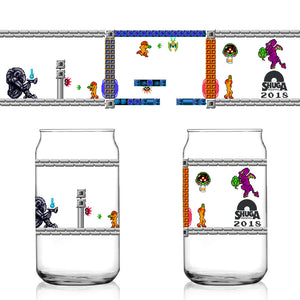 Shuga Records 2018 Weed & Beer Metroid Samus NES 8-Bit  16 oz Libbey Can Beer Glass Drinkware - Shuga Records