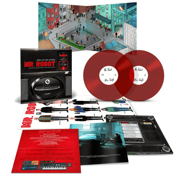 Mac Quayle ‎– Mr. Robot: Volume 3 (Original Television Series) - New Vinyl Record 2017 Lakeshore Records 140Gram 2 Lp on Transparent Red Vinyl with Gatefold Jacket and Fold-Out Poster - Soundtrack / TV Series - Shuga Records