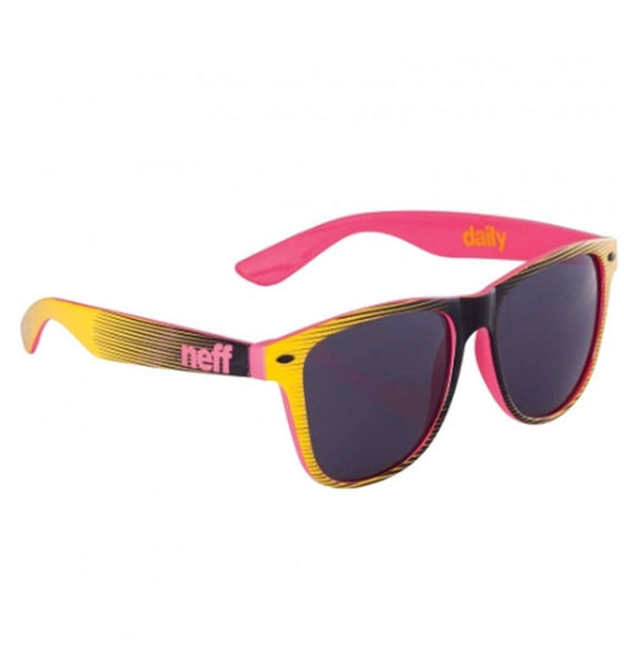New NEFF Sunglasses 400 UV Protection - Black / Yellow / Pink NF0302 - Shuga Records