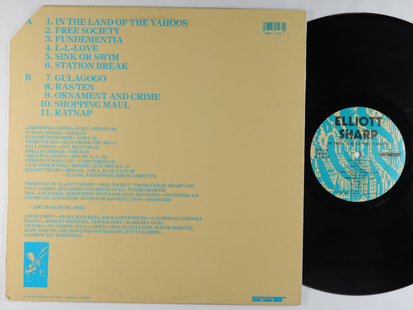 Elliott Sharp ‎– In The Land Of The Yahoos - VG+ Lp Record 1987 SST USA Vinyl - Avant-garde Jazz / Contemporary Jazz - Shuga Records