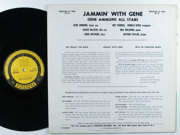 Gene Ammons All Stars ‎– Jammin' With Gene (1956) - VG+ Lp Record 1977 Prestige Japan Import Vinyl - Jazz / Bop