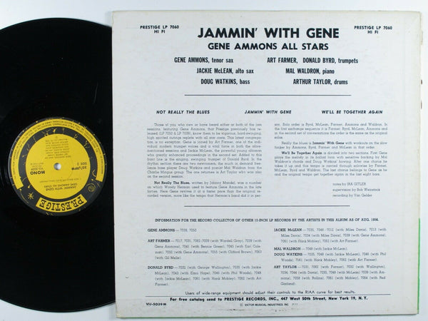 Gene Ammons All Stars ‎– Jammin' With Gene (1956) - VG+ Lp Record 1977 Prestige Japan Import Vinyl - Jazz / Bop - Shuga Records
