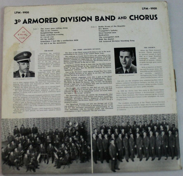 3rd Armored Division Band And Chorus – 3rd Armored Division Band And Soldiers Chorus - VG+ LP Record 1960 RCA USA Vinyl - Brass & Military - Shuga Records
