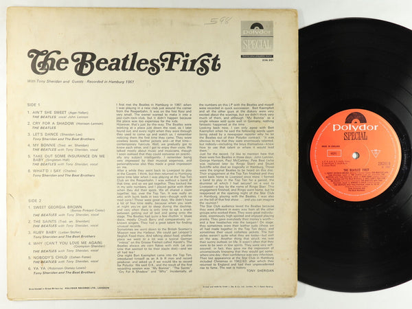 The Beatles With Tony Sheridan ‎– The Beatles' First With Tony Sheridan & Guests - VG+ Lp Record 1967 Polydor UK import Vinyl - Rock & Roll / Beat - Shuga Records
