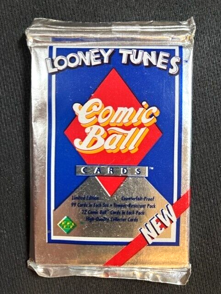 (1) One  Pack New 1990 UPPER DECK Warner Bros Looney Tunes Comic Ball - 12 Cards - Shuga Records