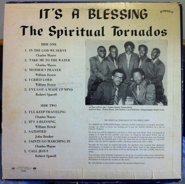 The Spiritual Tornados Of Columbus Ohio ‎– It's A Blessing - VG- (low grade vinyl) Lp Record 1970's Private Press USA Vinyl - Gospel / Soul