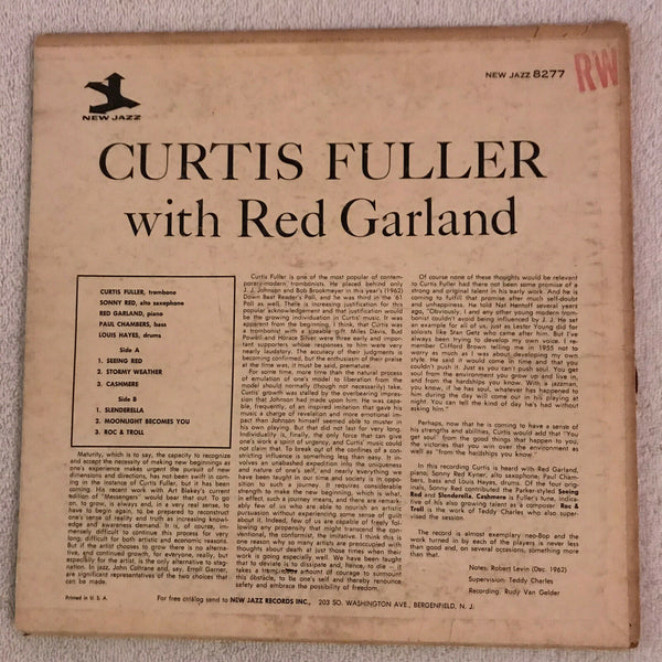 Curtis Fuller With Red Garland ‎– Curtis Fuller With Red Garland - **Poor/Low Grade** Lp Record 1962 New Jazz Mono USA Vinyl - Jazz / Hard Bop - Shuga Records