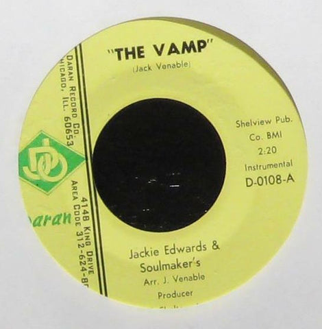 Jackie Edwards And Soulmaker's ‎– The Vamp / Let Me Love You - New (old stock) 7" Single Record 1968 Daran USA Vinyl (Green Logo)- Chicago Northern Soul