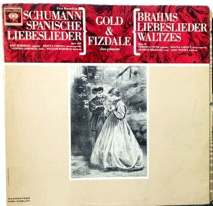 Gold & Fizdale / Schumann Spanische Liebeslieder / Brahms Liebeslieder Waltzes  - VG+ LP Record 1963 Columbia USA Mono White Lable Promo & Insert - Classical