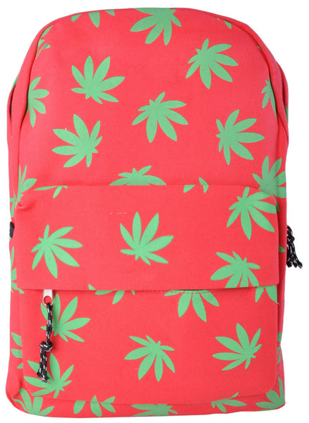 Fuchsia Colored Weed Leaf Backpack