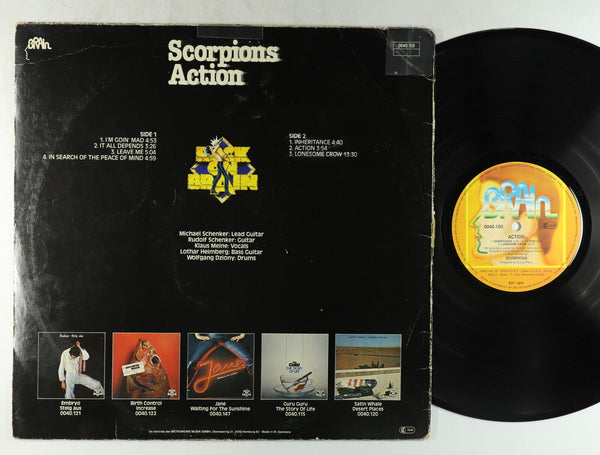 Scorpions ‎– Action (1972) - VG+ Lp Record 1980 Brain German Import Vinyl - Hard Rock / Prog Rock / Krautrock - Shuga Records
