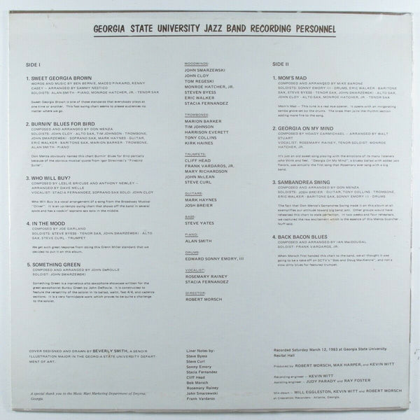 Georgia State University Jazz Band - The Music Mart - New Lp Record 1983 USA Original Vinyl - Jazz / Funk / Jazz-Rock / Blues - Shuga Records