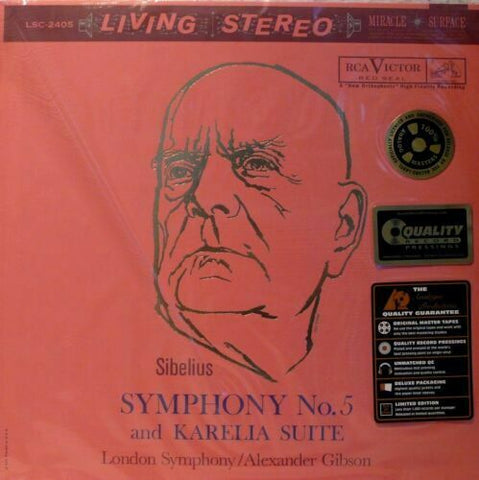 Alexander Gibson &  London Symphony -  Sibelius - Symphony No.5 And Karelia Suite (1960 LSC-2405)  - New LP Record 2017 RCA Living Stereo/Analogue Productions USA 200 gram Vinyl - Classical